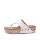 Yellow Box Bandini White Flatform Wedge Toe Post Sandal Women's sizes 6-10/NEW!