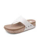 Yellow Box Bandini White Flatform Wedge Toe Post Sandal Women's sizes 6-10/NEW!