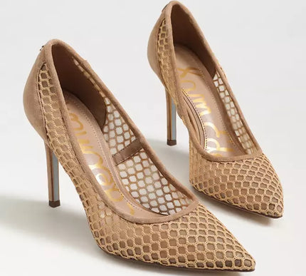 Sam Edelman Hazel Mesh Suede TAN Pointed Toe Pump Women's sizes 6-11/ NEW!