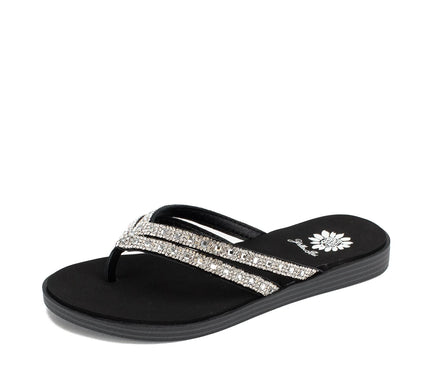 Yellow Box Dalia Clear Black Toe Post Flip Flop Sandal Women's sizes 6-10/NEW!!!