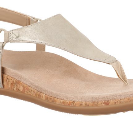 Vionic Kirra II Toe Post Sling Back Gold Leather Sandal Women's sizes 5-11/NEW!