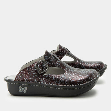 Alegria Classic Floral Embossed Rosewood Shoe Clog Womens sizes 36-40 NEW