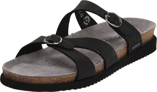 Mephisto Hannel Black Sandalbuck Comfort Sandal Women's Sizes 35-42 NEW!!!