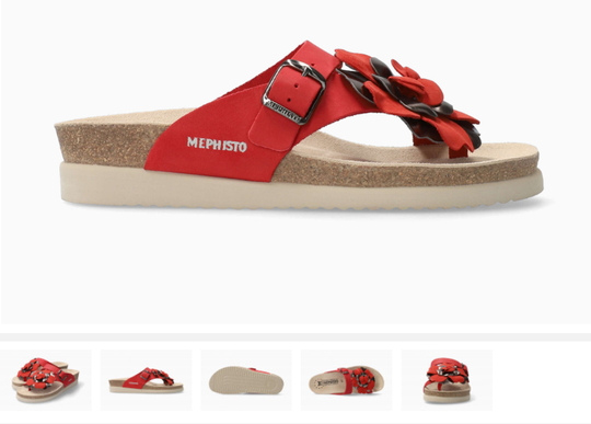 Mephisto Helen Flower Red Nubuck Comfort Sandal Women's sizes 35-42 NEW!!!