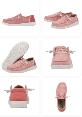 Hey Dude Wendy Stretch Coral Pearl Sneaker Slip On Women's Sizes US 6-10/NEW!!