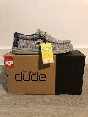 Hey Dude Wally Stretch Platinum Mix Sneaker Shoe Men's Sizes US 8-14/NEW!!!!