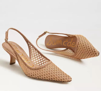Sam Edelman Bianka Slingback Tan Mesh Pump Women's sizes 6-11/ NEW!!