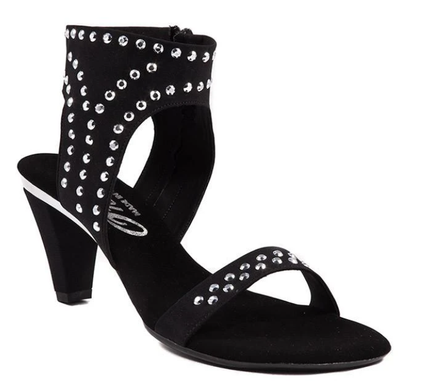 Onex Showgirl Black w/Studs Elastic Heeled Sandal Women's sizes 6-11/NEW!!!
