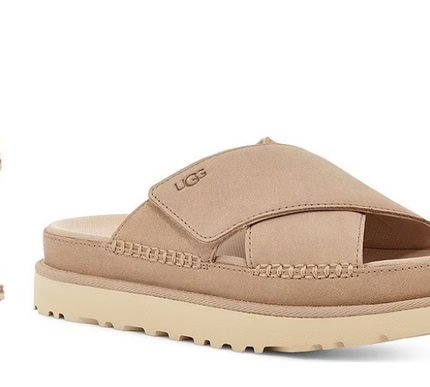 UGG Goldenstar Cross Slide Driftwood Platform Sandal Women's US sizes 5-12/NEW