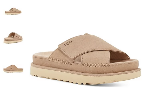UGG Goldenstar Cross Slide Driftwood Platform Sandal Women's US sizes 5-12/NEW