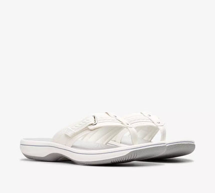 Clarks Breezey Sun White Toe-Post Sandal Women's sizes US 5-12 NEW!!!