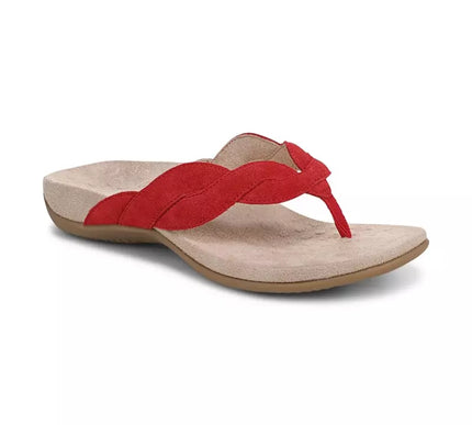 Vionic Bella Braid Fruit Punch Red Nappa Leather Sandal Women's sizes 5-11/NEW!!