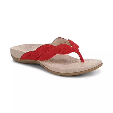 Vionic Bella Braid Fruit Punch Red Nappa Leather Sandal Women's sizes 5-11/NEW!!