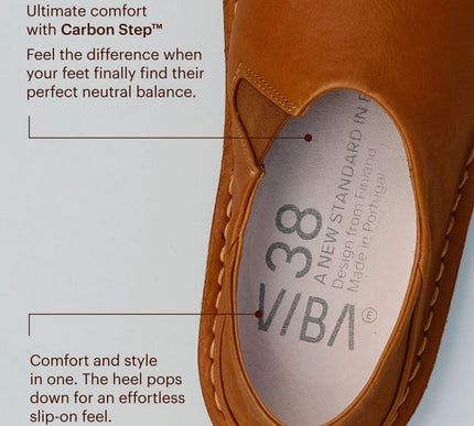 VIBAe Zuma Fawn Tan Slip On Loafer Mule EU Unisex sizes W6/36-M15/48