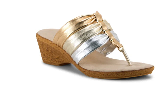 Onex Marisa Metallic Multi Toe Post Wedge Sandal Women's sizes 5-11 NEW