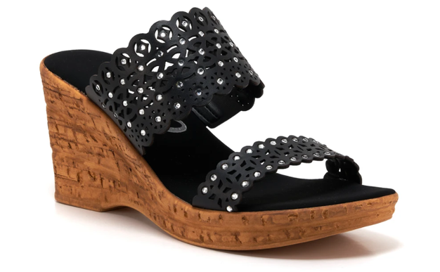 Onex Monette Black Wedge Sandal Women's sizes 5-11/NEW!!!
