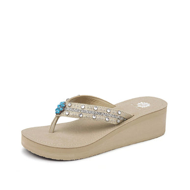 Yellow Box Terell Taupe Wedge Toe Post Sandal Women's sizes 6-10/NEW!