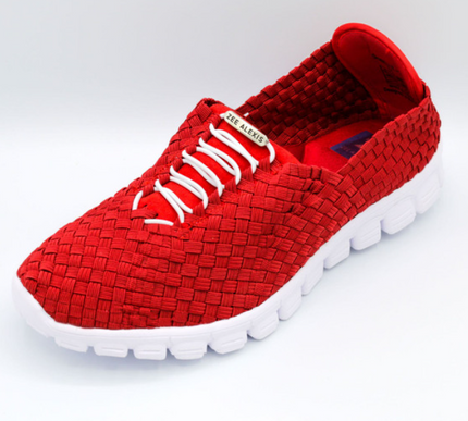 Zee Alexis Danielle Red w/ White Bottom Woven Slip-on Sneakers 6-11 NIB!!!