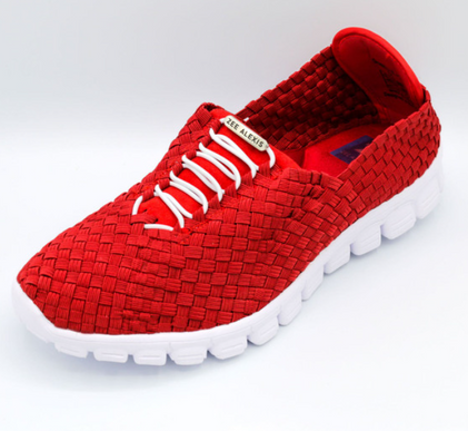 Zee Alexis Danielle Red w/ White Bottom Woven Slip-on Sneakers 6-11 NIB!!!