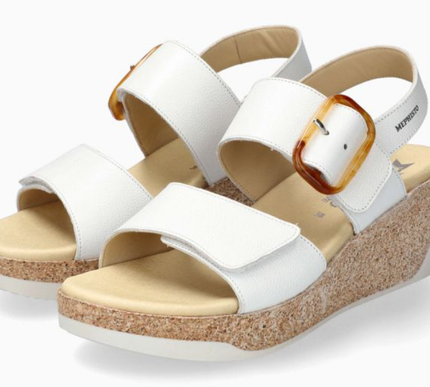 Mephisto Giulia White Strappy Comfort Wedge Sandal Women's Sizes EU 35-40 NEW!!!