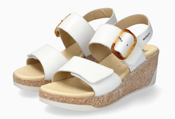 Mephisto Giulia White Strappy Comfort Wedge Sandal Women's Sizes EU 35-40 NEW!!!