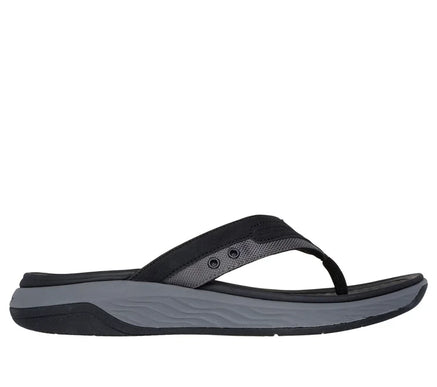 SKECHERS Silva Falco Black Toe Post Flip Flop Sandal Men's sizes 5-12/NEW!!