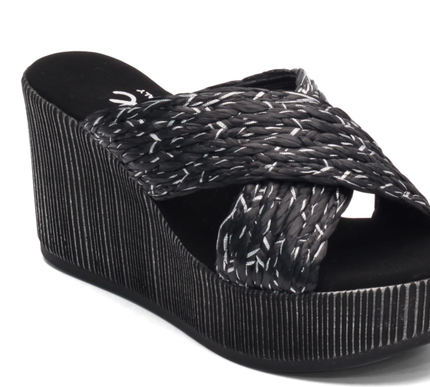 Onex Briget Black Wedge Sandal Women's sizes 6-11/NEW!!!