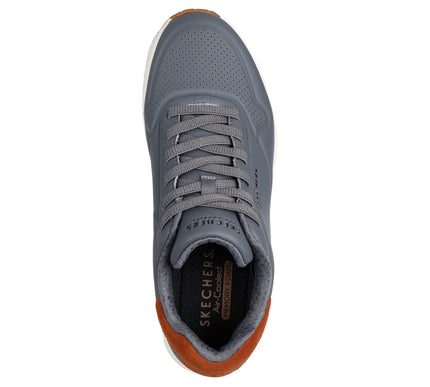 SKECHERS UNO - Tailored Air Charcoal Leather Laced Sneaker Men's sizes 7-14/NEW!