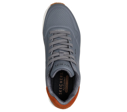 SKECHERS UNO - Tailored Air Charcoal Leather Laced Sneaker Men's sizes 7-14/NEW!