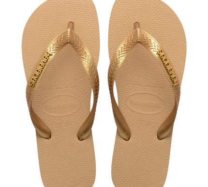 Havaianas Top Logo Metallic Golden Flip Flop Sandal Women sizes 35-36-41-42