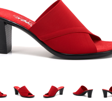 Onex Crista Red Elastic Slide Wedge Sandal Women's sizes 5-11/NEW!!!