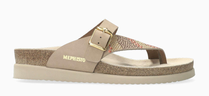 Mephisto Helenka Light Taupe Nubuck Slide Sandal Women's sizes 35-42 NEW!!!
