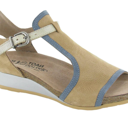 Naot Fiona Nude/Feather Blue/Gold/Wedge Sandal Women's sizes 5-11/36-42 NEW!!!