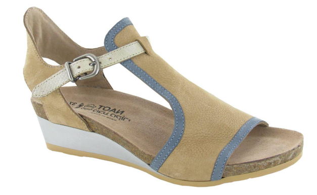 Naot Fiona Nude/Feather Blue/Gold/Wedge Sandal Women's sizes 5-11/36-42 NEW!!!