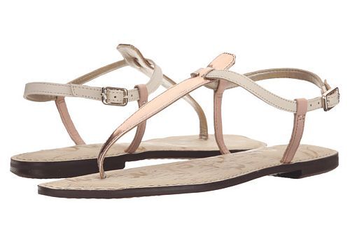 Sam Edelman Gigi Seashell Pink/Ivory Metallic Leather Sandal womens 6-10/ NEW!!!