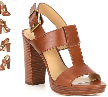 Michael Kors Becker Luggage Leather Platform Sandal Women's US sizes 6-10/NEW!!!