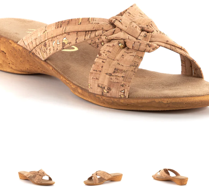 Onex Brynna Soft Leather Cork Wedge Sandal Women's sizes 5-11/NEW!!