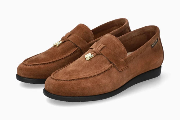 Mephisto Valenza Brown Suede Penny Loafer, Women's Comfort Shoe