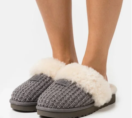 UGG Cozy Knit Charcoal Shearling Slippers Women's US sizes 5-12/NEW!!!