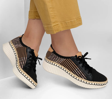 SKECHERS Wilshire Blvd - Breezy Stroll Black White Sneaker Womens sizes 5-11 NEW