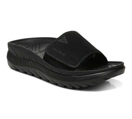 Vionic Rejuvenate Black Nubuck Recovery Slide Sandal Women's sizes 5-12/NEW!!!