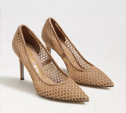 Sam Edelman Hazel Mesh Suede TAN Pointed Toe Pump Women's sizes 6-11/ NEW!