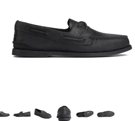 Sperry A/O Authentic Original 2 Eye Black Boat Shoe Men's sizes 7-16 WIDE NEW!!
