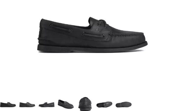 Sperry A/O Authentic Original 2 Eye Black Boat Shoe Men's sizes 7-16 WIDE NEW!!