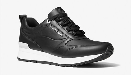 Michael Kors Allie Stride Trainer Smooth Black Sneakers Women's sizes 5-10/NEW!!