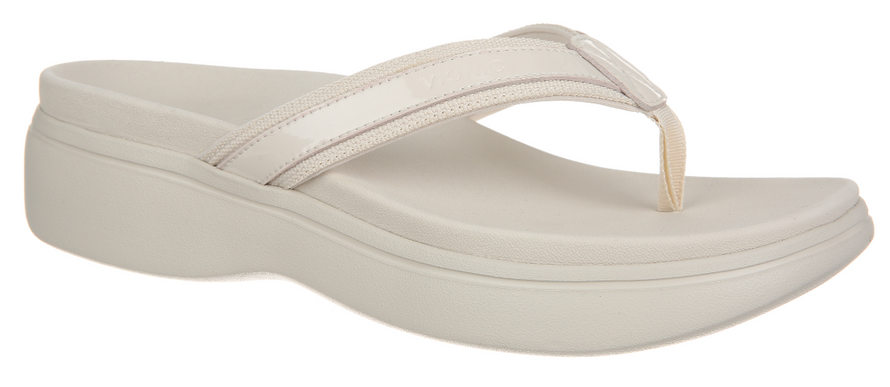 Vionic High Tide II Toe Post Cream Patent Leather Sandal Women's sizes 5-11/NEW!