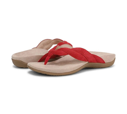 Vionic Bella Braid Fruit Punch Red Nappa Leather Sandal Women's sizes 5-11/NEW!!