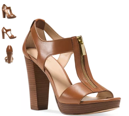 Michael Kors Berkley Leather Platform Sandal Luggage Women's US sizes 5-11/NEW!!