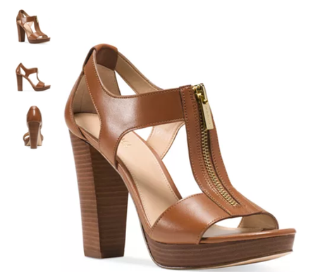 Michael Kors Berkley Leather Platform Sandal Luggage Women's US sizes 5-11/NEW!!