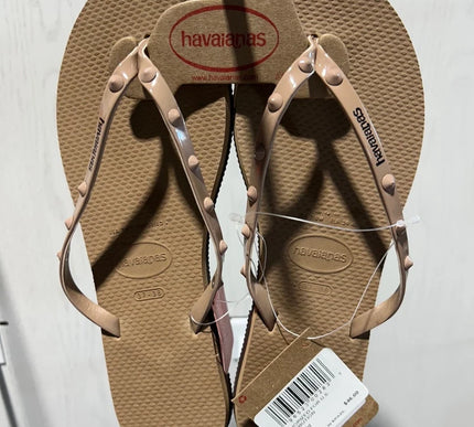 Havaianas You Spikes Rose Gold Flip Flop Sandal Women sizes 35/36-41/42 NEW!!